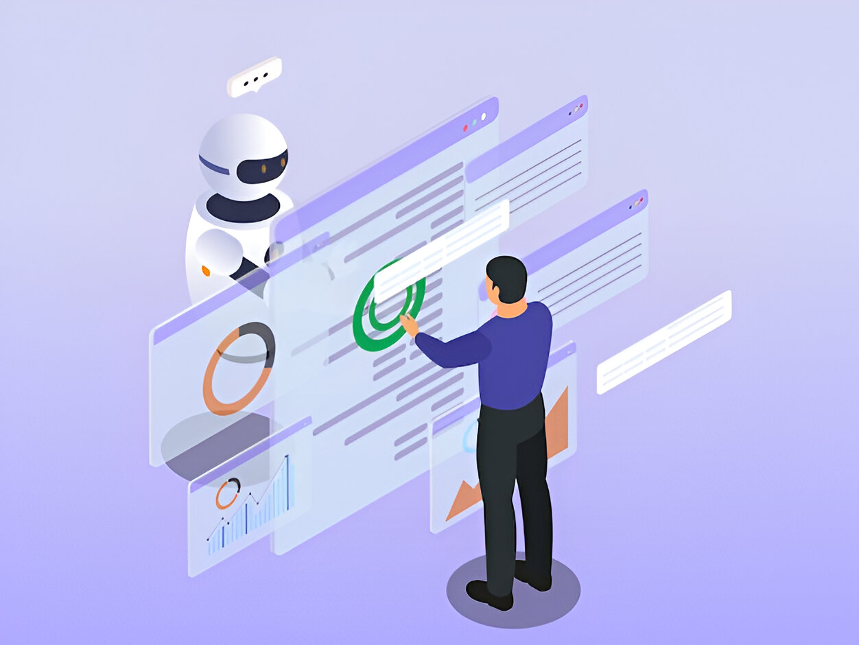 Professional using technology